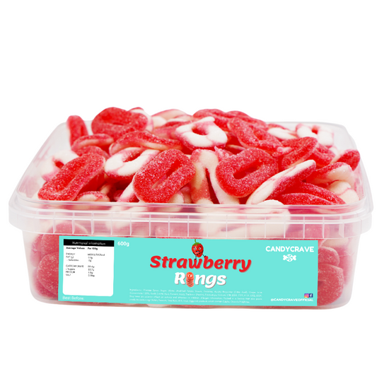 Candycrave Strawberry Rings Tub 600g